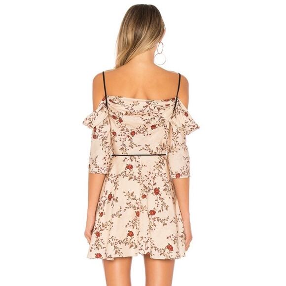 Lovers + Friends, Cindy Mini Floral Dress, Cream, Lyocell, Cottagecore Boho Fall - Picture 3 of 14